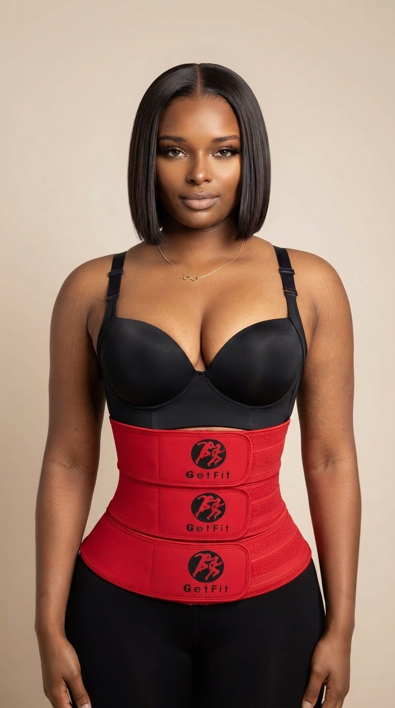 3 Strap Ruby - Red + GetFit Back Fat Eliminator Bra