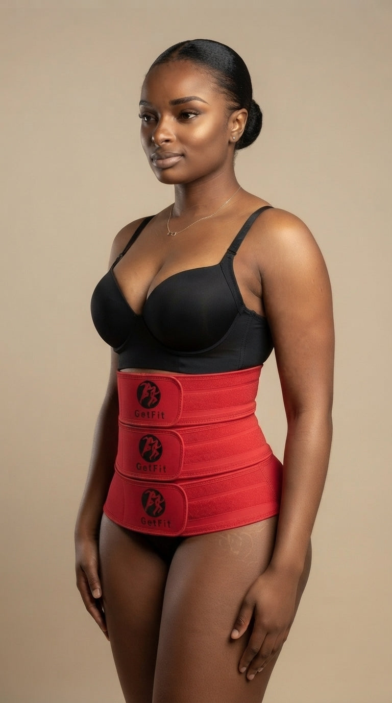 3 Strap Ruby - Red + GetFit Back Fat Eliminator Bra