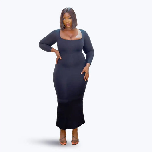 2 in 1 Built in body shaper Dress-Long